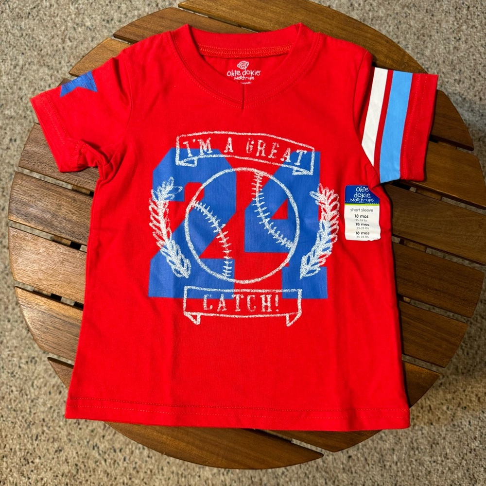Okie Dokie Baby Boy Graphic Baseball T-Shirt / I’m a Great Catch